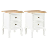 NNEVL Bedside Cabinet 2 pcs White 35x30x49 cm MDF