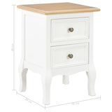 NNEVL Bedside Cabinet 2 pcs White 35x30x49 cm MDF