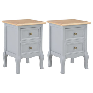 NNEVL Bedside Cabinets 2 pcs Grey 35x30x49 cm MDF