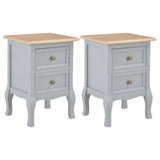 NNEVL Bedside Cabinets 2 pcs Grey 35x30x49 cm MDF