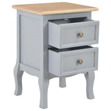NNEVL Bedside Cabinets 2 pcs Grey 35x30x49 cm MDF