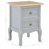NNEVL Bedside Cabinets 2 pcs Grey 35x30x49 cm MDF