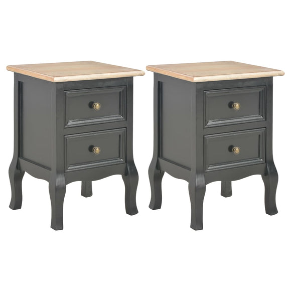 NNEVL Bedside Cabinets 2 pcs Black 35x30x49 cm MDF