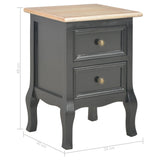 NNEVL Bedside Cabinets 2 pcs Black 35x30x49 cm MDF