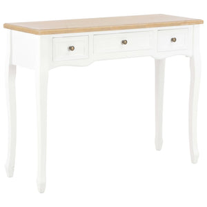 NNEVL Dressing Console Table with 3 Drawers White