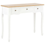 NNEVL Dressing Console Table with 3 Drawers White