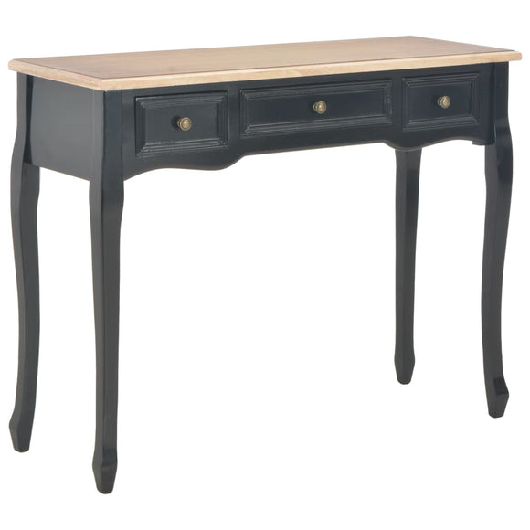 NNEVL Dressing Console Table with 3 Drawers Black