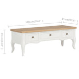 NNEVL TV Cabinet White 100x35x35 cm Wood