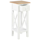 NNEVL Side Table White 27x27x65.5 cm Wood