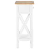 NNEVL Side Table White 27x27x65.5 cm Wood