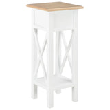 NNEVL Side Table White 27x27x65.5 cm Wood