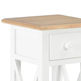 NNEVL Side Table White 27x27x65.5 cm Wood