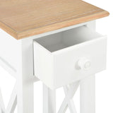 NNEVL Side Table White 27x27x65.5 cm Wood