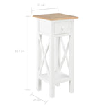 NNEVL Side Table White 27x27x65.5 cm Wood