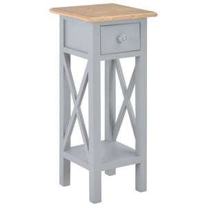 NNEVL Side Table Grey 27x27x65.5 cm Wood
