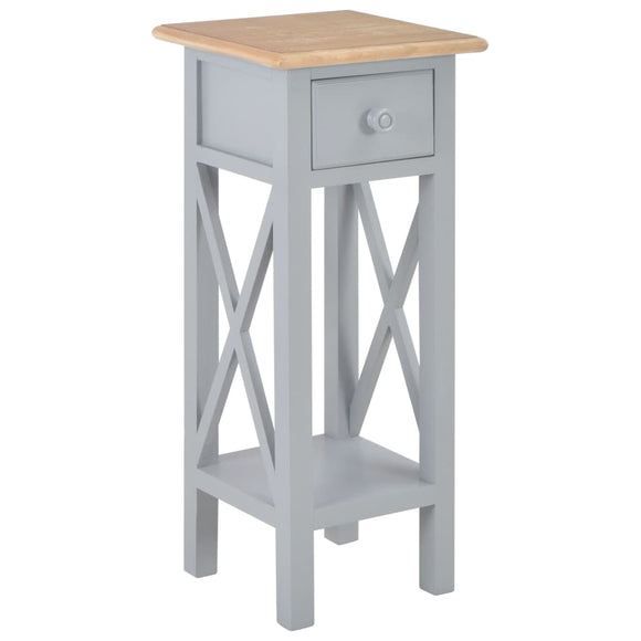 NNEVL Side Table Grey 27x27x65.5 cm Wood