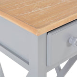NNEVL Side Table Grey 27x27x65.5 cm Wood
