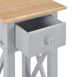 NNEVL Side Table Grey 27x27x65.5 cm Wood