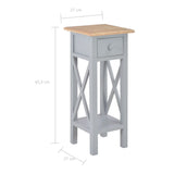 NNEVL Side Table Grey 27x27x65.5 cm Wood