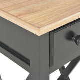 NNEVL Side Table Black 27x27x65.5 cm Wood