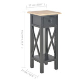 NNEVL Side Table Black 27x27x65.5 cm Wood
