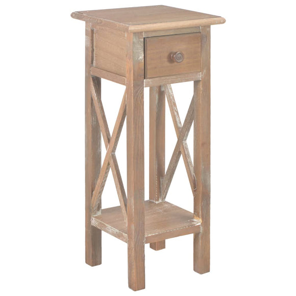 NNEVL Side Table Brown 27x27x65.5 cm Wood