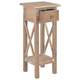 NNEVL Side Table Brown 27x27x65.5 cm Wood