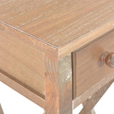 NNEVL Side Table Brown 27x27x65.5 cm Wood