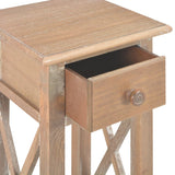 NNEVL Side Table Brown 27x27x65.5 cm Wood