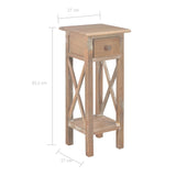 NNEVL Side Table Brown 27x27x65.5 cm Wood