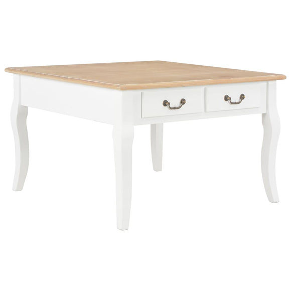 NNEVL Coffee Table White 80x80x50 cm Wood