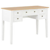 NNEVL Writing Desk White 109.5x45x77.5 cm Wood