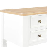 NNEVL Writing Desk White 109.5x45x77.5 cm Wood