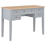 NNEVL Writing Desk Grey 109.5x45x77.5 cm Wood