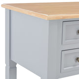 NNEVL Writing Desk Grey 109.5x45x77.5 cm Wood