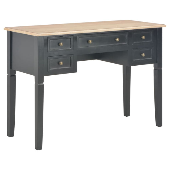 NNEVL Writing Desk Black 109.5x45x77.5 cm Wood