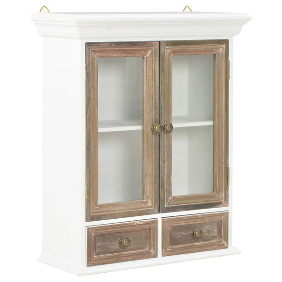 NNEVL Wall Cabinet White 49x22x59 cm Solid Wood