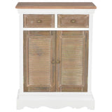 NNEVL Sideboard White 60x30x80 cm Solid Wood