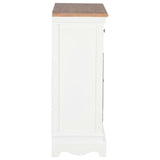 NNEVL Sideboard White 60x30x80 cm Solid Wood