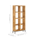 NNEVL Bookshelf 80x25x175 cm Solid Mango Wood