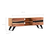 NNEVL TV Cabinet 140x30x45 cm Solid Acacia Wood