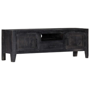 NNEVL TV Cabinet Black 118x30x40 cm Solid Mango Wood