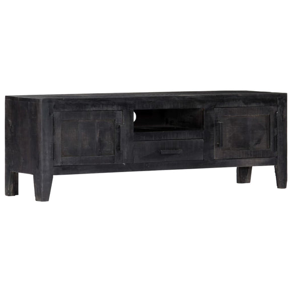 NNEVL TV Cabinet Black 118x30x40 cm Solid Mango Wood