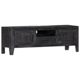 NNEVL TV Cabinet Black 118x30x40 cm Solid Mango Wood