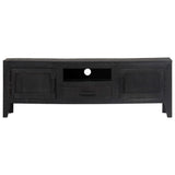 NNEVL TV Cabinet Black 118x30x40 cm Solid Mango Wood