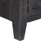 NNEVL TV Cabinet Black 118x30x40 cm Solid Mango Wood