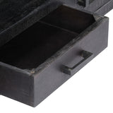 NNEVL TV Cabinet Black 118x30x40 cm Solid Mango Wood