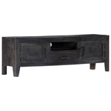 NNEVL TV Cabinet Black 118x30x40 cm Solid Mango Wood