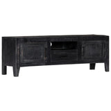 NNEVL TV Cabinet Black 118x30x40 cm Solid Mango Wood