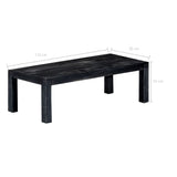 NNEVL Coffee Table Black 110x50x35 cm Solid Mango Wood